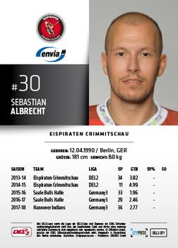 2018-19 Playercards (DEL2) #71 Sebastian Albrecht Back
