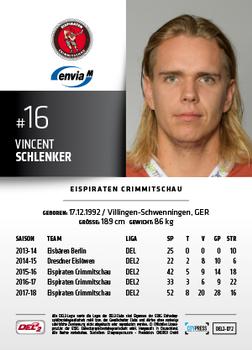 2018-19 Playercards (DEL2) #DEL2-072 Vincent Schlenker Back