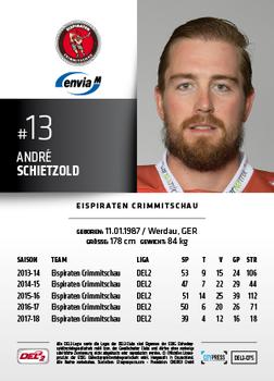 2018-19 Playercards (DEL2) #DEL2-075 André Schietzold Back