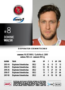 2018-19 Playercards (DEL2) #76 Dominik Walsh Back