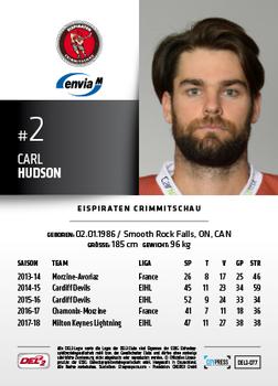 2018-19 Playercards (DEL2) #77 Carl Hudson Back