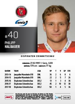 2018-19 Playercards (DEL2) #85 Philipp Halbauer Back