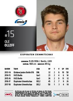 2018-19 Playercards (DEL2) #86 Ole Olleff Back