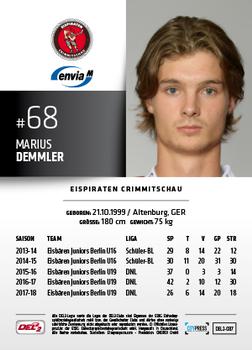 2018-19 Playercards (DEL2) #87 Marius Demmler Back