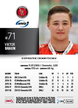 2018-19 Playercards (DEL2) #90 Viktor Braun Back