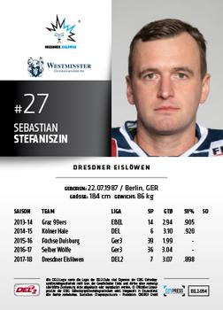 2018-19 Playercards (DEL2) #DEL2-094 Sebastian Stefaniszin Back