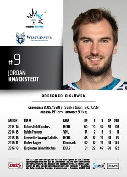 2018-19 Playercards (DEL2) #95 Jordan Knackstedt Back