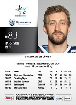 2018-19 Playercards (DEL2) #96 Harrison Reed Back
