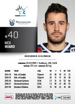 2018-19 Playercards (DEL2) #99 Nick Huard Back