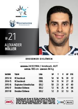 2018-19 Playercards (DEL2) #102 Alexander Höller Back