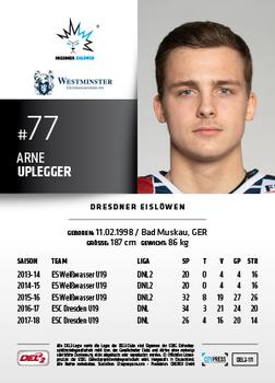 2018-19 Playercards (DEL2) #111 Arne Uplegger Back