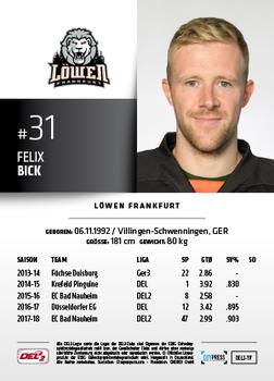 2018-19 Playercards (DEL2) #117 Felix Bick Back