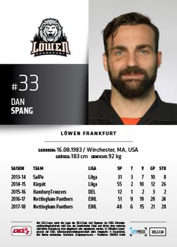 2018-19 Playercards (DEL2) #124 Dan Spang Back