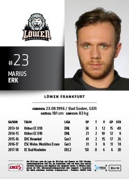 2018-19 Playercards (DEL2) #134 Marius Erk Back