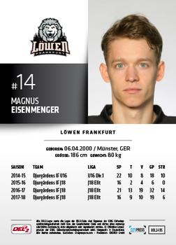2018-19 Playercards (DEL2) #135 Magnus Eisenmenger Back