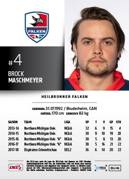 2018-19 Playercards (DEL2) #DEL2-146 Brock Maschmeyer Back