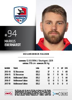 2018-19 Playercards (DEL2) #148 Markus Eberhardt Back