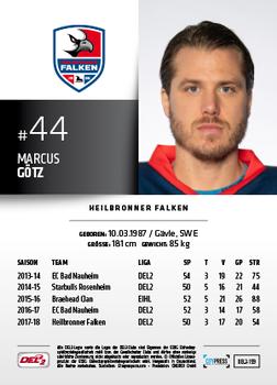 2018-19 Playercards (DEL2) #159 Marcus Götz Back