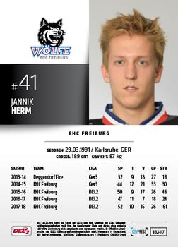 2018-19 Playercards (DEL2) #167 Jannik Herm Back