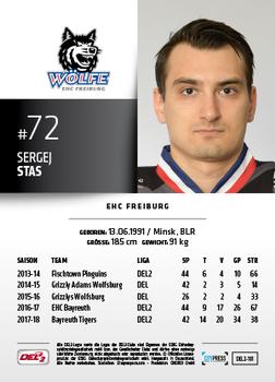 2018-19 Playercards (DEL2) #181 Sergej Stas Back