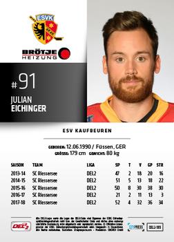2018-19 Playercards (DEL2) #189 Julian Eichinger Back