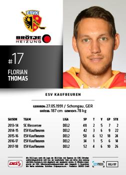 2018-19 Playercards (DEL2) #197 Florian Thomas Back