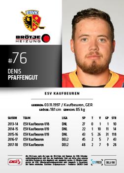 2018-19 Playercards (DEL2) #198 Denis Pfaffengut Back