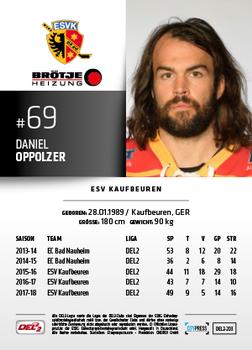 2018-19 Playercards (DEL2) #DEL2-203 Daniel Oppolzer Back
