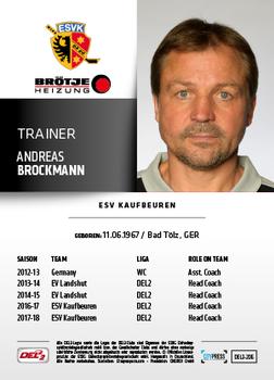 2018-19 Playercards (DEL2) #206 Andreas Brockmann Back