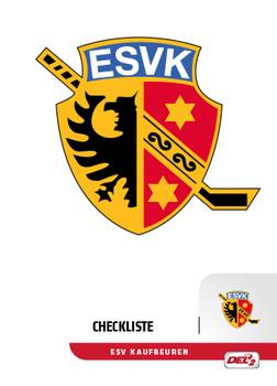 2018-19 Playercards (DEL2) #207 Checkliste ESV Kaufbeuren Front