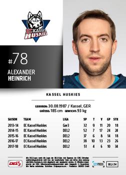 2018-19 Playercards (DEL2) #214 Alexander Heinrich Back