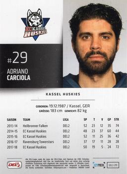 2018-19 Playercards (DEL2) #219 Adriano Carciola Back