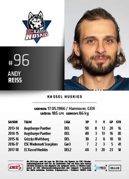 2018-19 Playercards (DEL2) #220 Andy Reiss Back