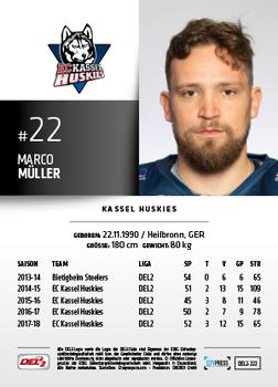 2018-19 Playercards (DEL2) #222 Marco Müller Back