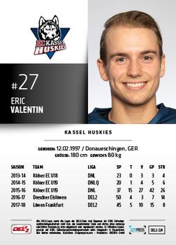 2018-19 Playercards (DEL2) #224 Eric Valentin Back