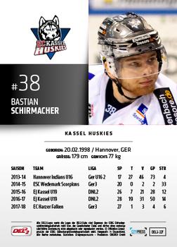 2018-19 Playercards (DEL2) #DEL2-227 Bastian Schirmacher Back