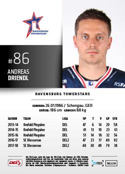 2018-19 Playercards (DEL2) #234 Andreas Driendl Back