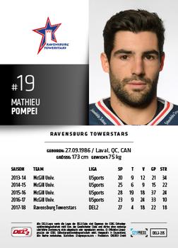 2018-19 Playercards (DEL2) #235 Mathieu Pompei Back