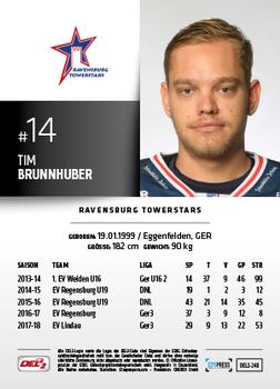 2018-19 Playercards (DEL2) #240 Tim Brunnhuber Back