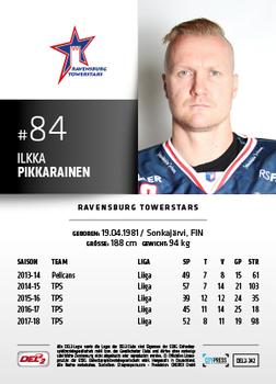 2018-19 Playercards (DEL2) #242 Ilkka Pikkarainen Back