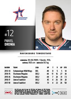 2018-19 Playercards (DEL2) #243 Pawel Dronia Back