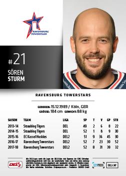 2018-19 Playercards (DEL2) #247 Sören Sturm Back