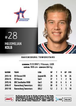 2018-19 Playercards (DEL2) #250 Maximilian Kolb Back