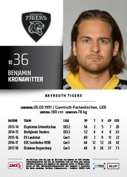 2018-19 Playercards (DEL2) #271 Benjamin Kronawitter Back