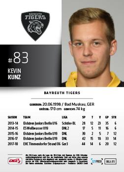 2018-19 Playercards (DEL2) #DEL2-272 Kevin Kunz Back