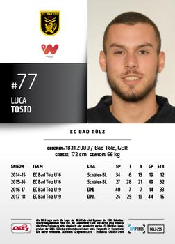 2018-19 Playercards (DEL2) #295 Luca Tosto Back