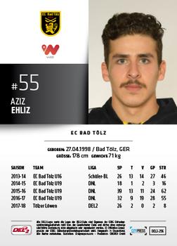 2018-19 Playercards (DEL2) #296 Aziz Ehliz Back