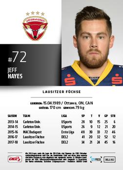 2018-19 Playercards (DEL2) #302 Jeff Hayes Back