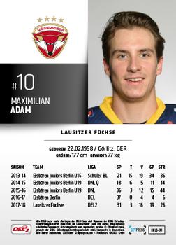 2018-19 Playercards (DEL2) #311 Maximilian Adam Back