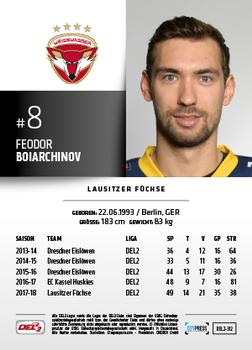 2018-19 Playercards (DEL2) #312 Feodor Boiarchinov Back